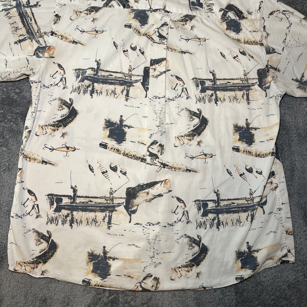 VTG Reel Legends Men's Button Down Short Sleeve Fishing Hawaiian Shirt SZ L - Picture 15 of 15